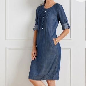 Denim Pintuck Dress